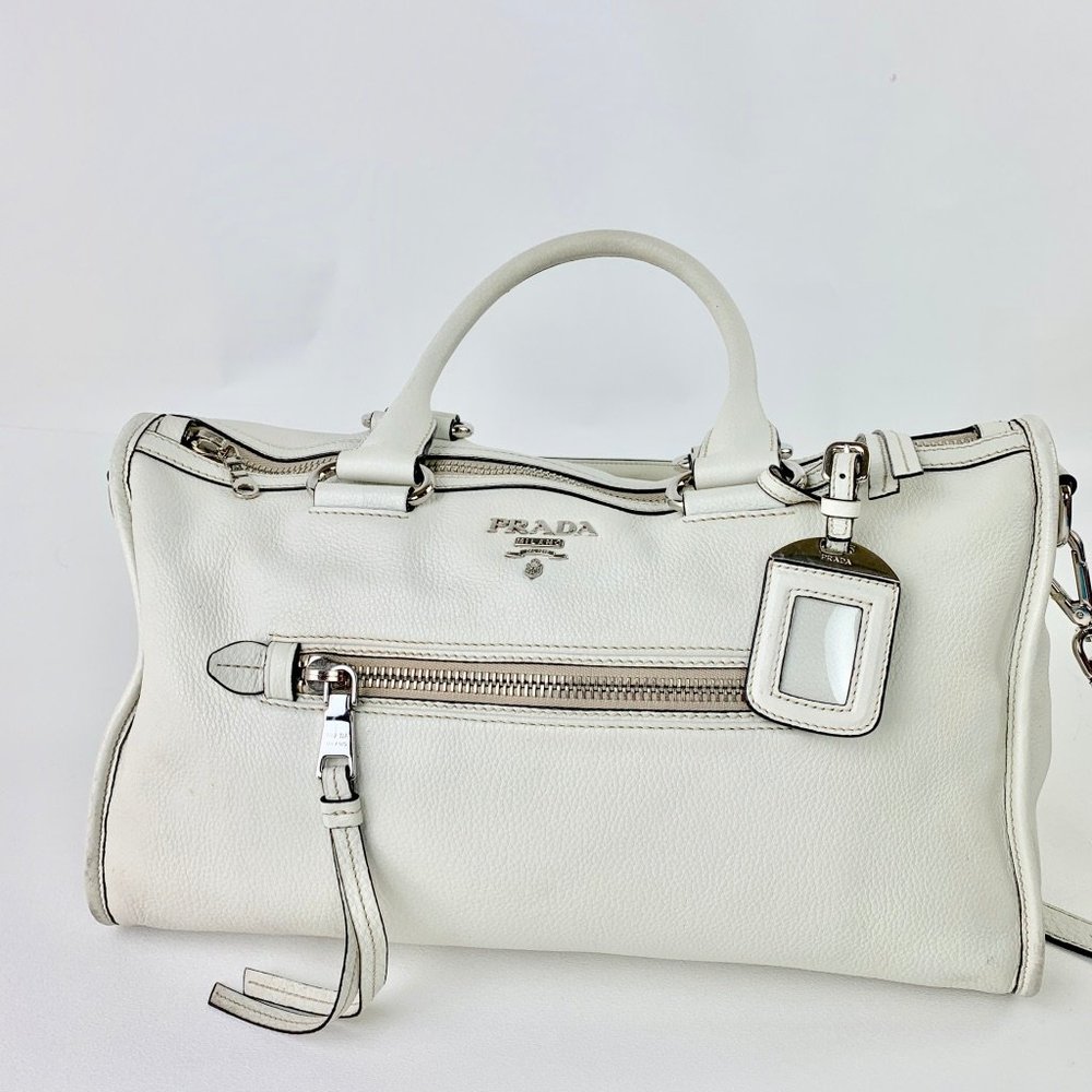 Prada Convertible Satchel Vitello Phenix L…